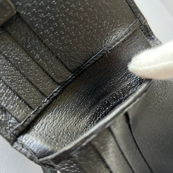 GUCCI Princy GG Logo Canvas Bifold Wallet Black Authentic - Picture 15 of 16